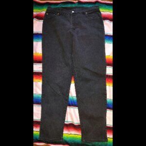 Levi Strauss 550 Jeans Women's Relax Fit Black Denim Size 14 M Tapered Legs 90’s